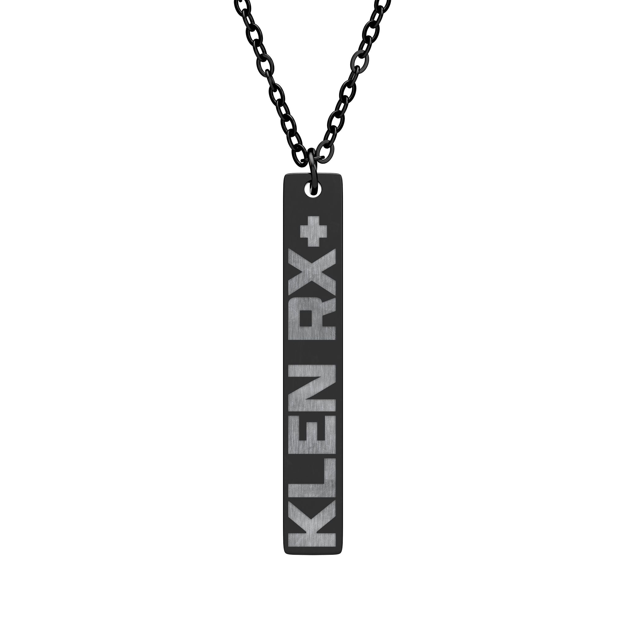 Engraved Vertical Bar Necklace — Personalized Medical RX Pendant