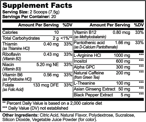Focus+  Mental Performance Sour Grape Powder